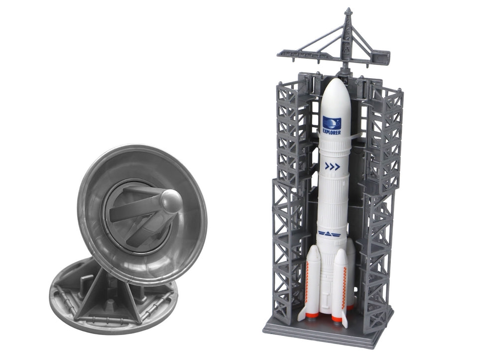 Rymdleksak set 5 delar med astronaut, raket, rymdfarkost & satellit