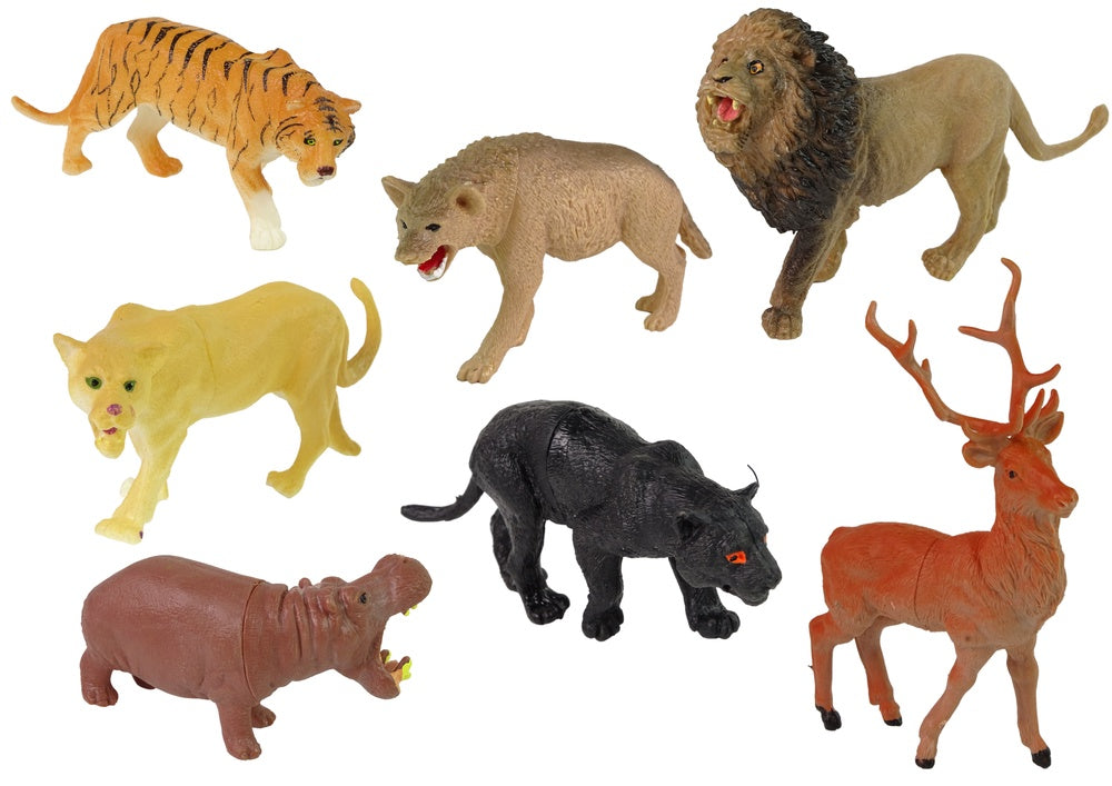 Safari djurfigurer set 34 delar i plast/gummi med tillbehör