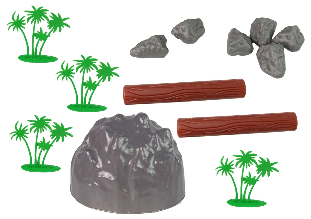 Safari djurfigurer set 34 delar i plast/gummi med tillbehör