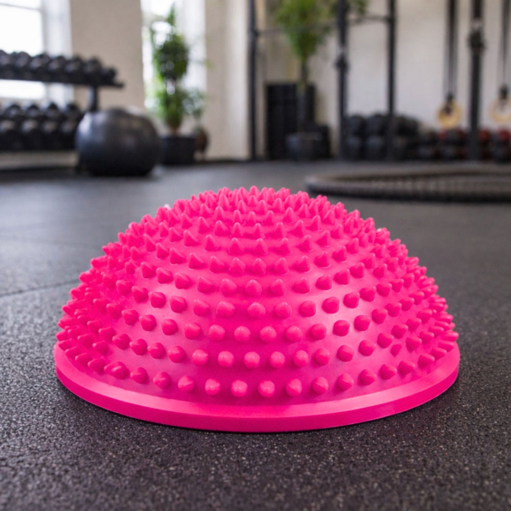 Sensorisk balanshalvboll 16 cm med massageknoppar för rehab och terapi