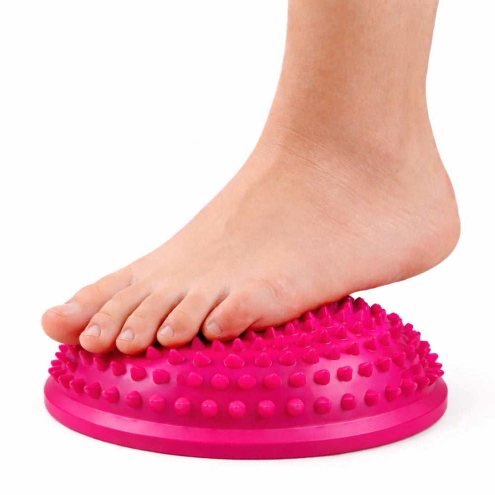 Sensorisk balanshalvboll 16 cm med massageknoppar för rehab och terapi