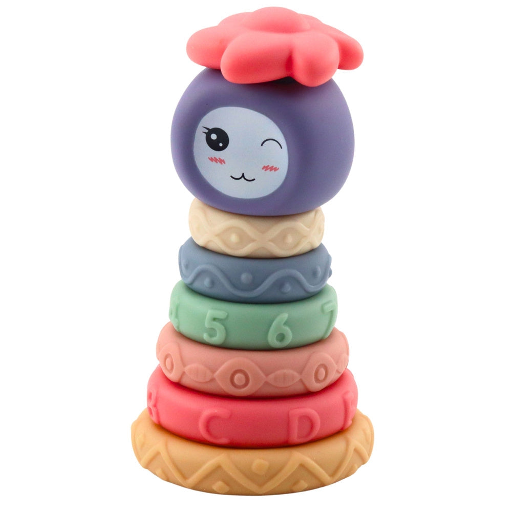 Sensorisk stapelpyramid mjuka block 8 delar 18 cm för baby 6+ mån