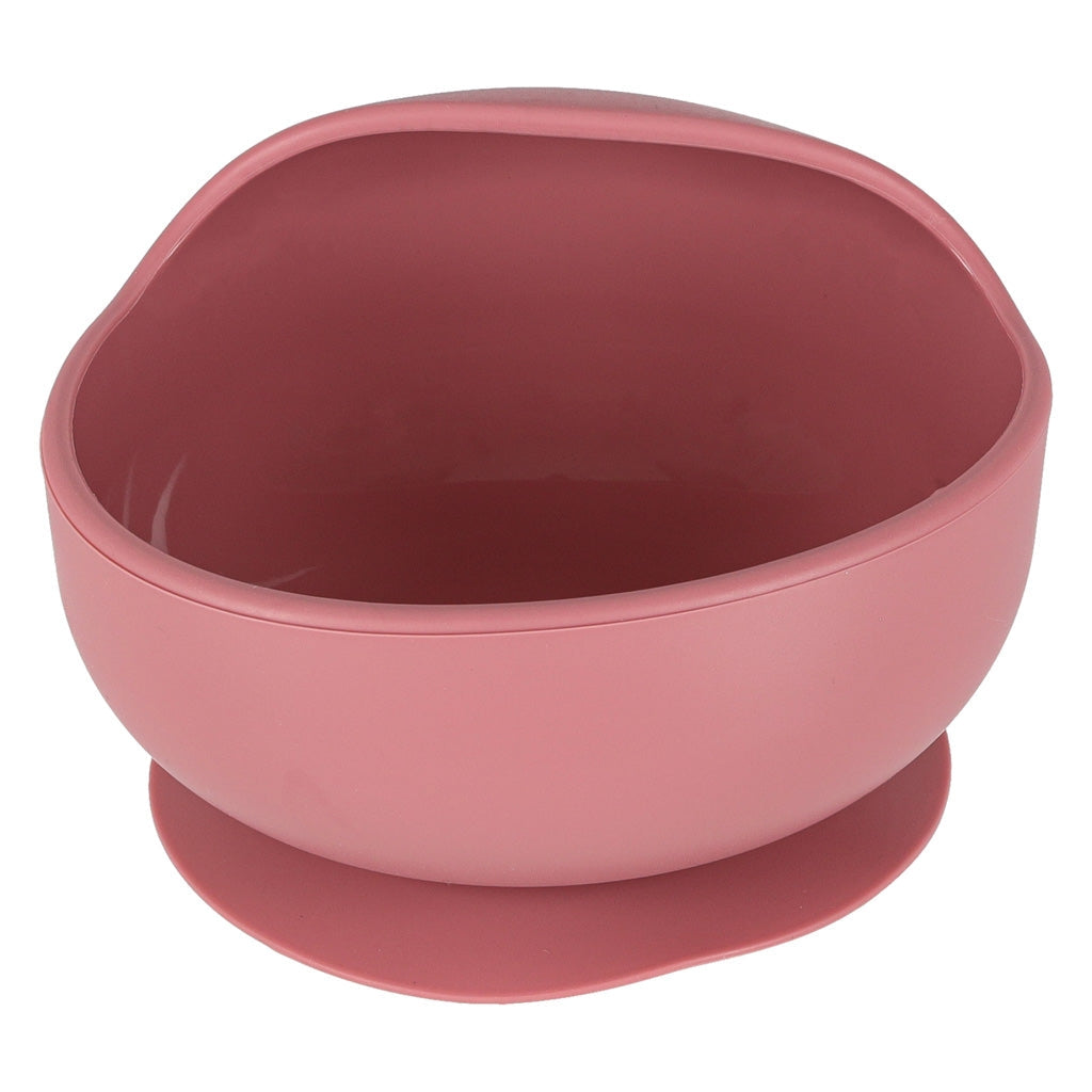 Silikon matset 9 delar för baby 6+ mån, sugkopp, rosa BPA-fritt