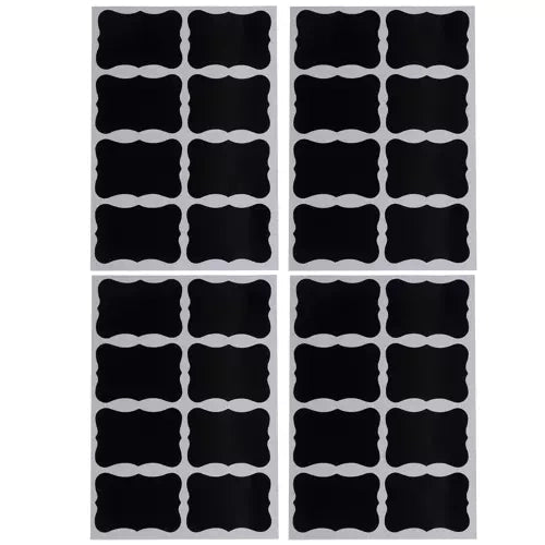 Självhäftande PVC-etiketter 5x3,5 cm svarta 24-pack