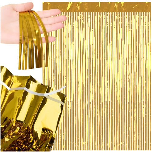 Självhäftande foliegardin guld 100x200 cm fotobakgrund dekoration