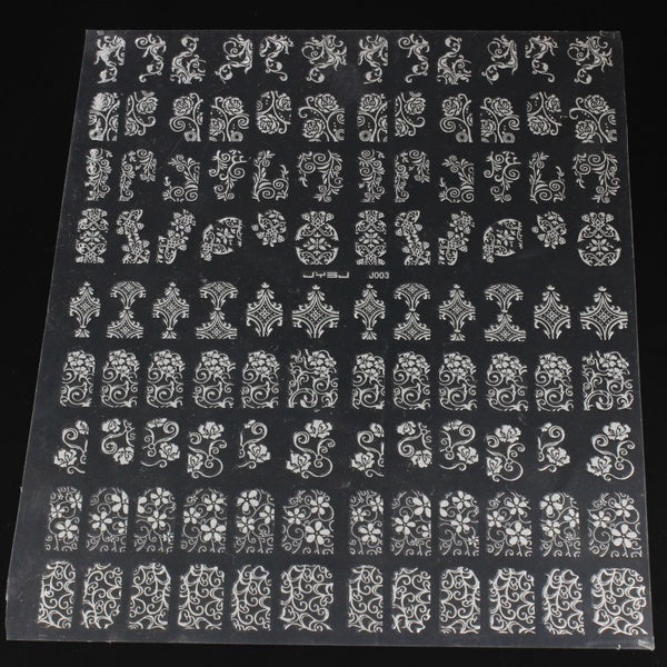 Självhäftande nageldekorationer 108 st på ark 18x21,7 cm