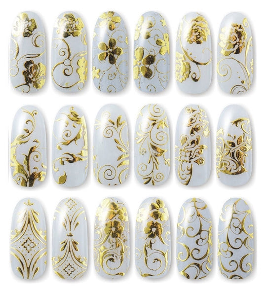 Självhäftande nageldekorationer 108 st på ark 18x21,7 cm
