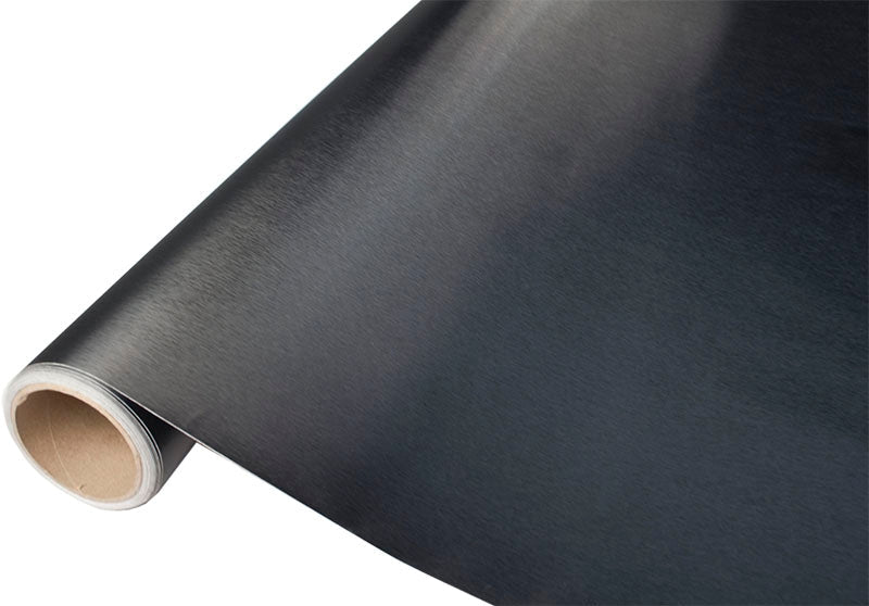 Självhäftande vinylfolie borstad svart 1,52x30 m metallisk
