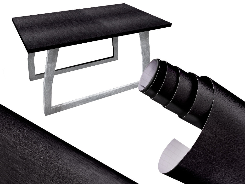 Självhäftande vinylfolie borstad svart 1,52x30 m metallisk
