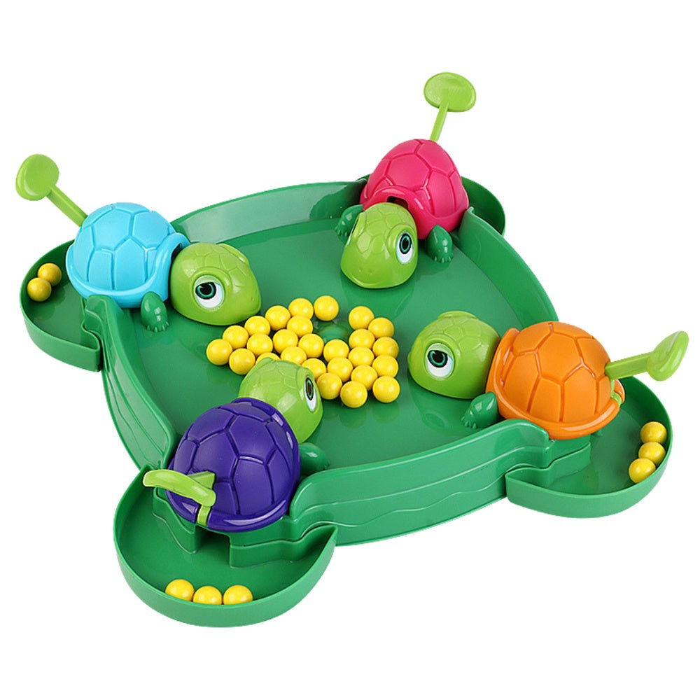 Skicklighetsspel Hungry Turtles med 4 sköldpaddor och 36 bollar