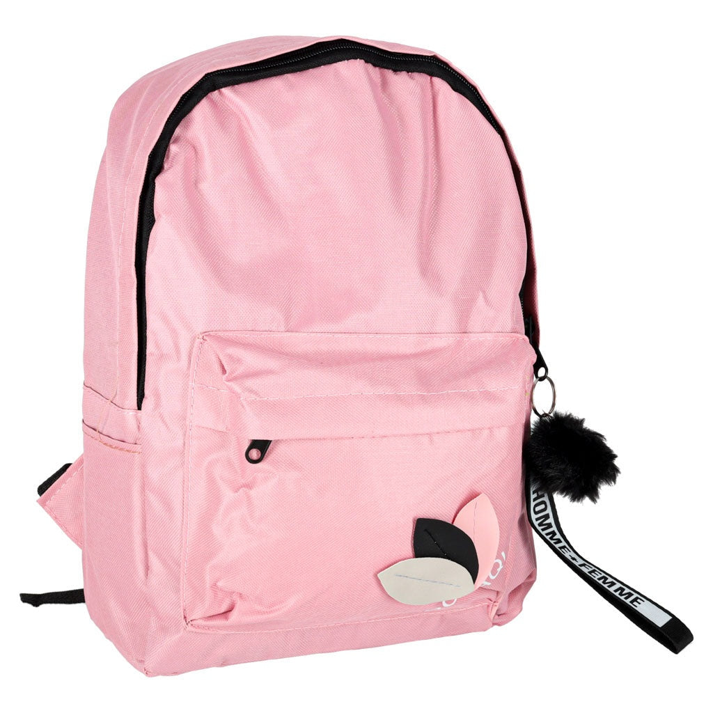 Skolryggsäck rosa 9 l polyester 600D 35 cm med nyckelring