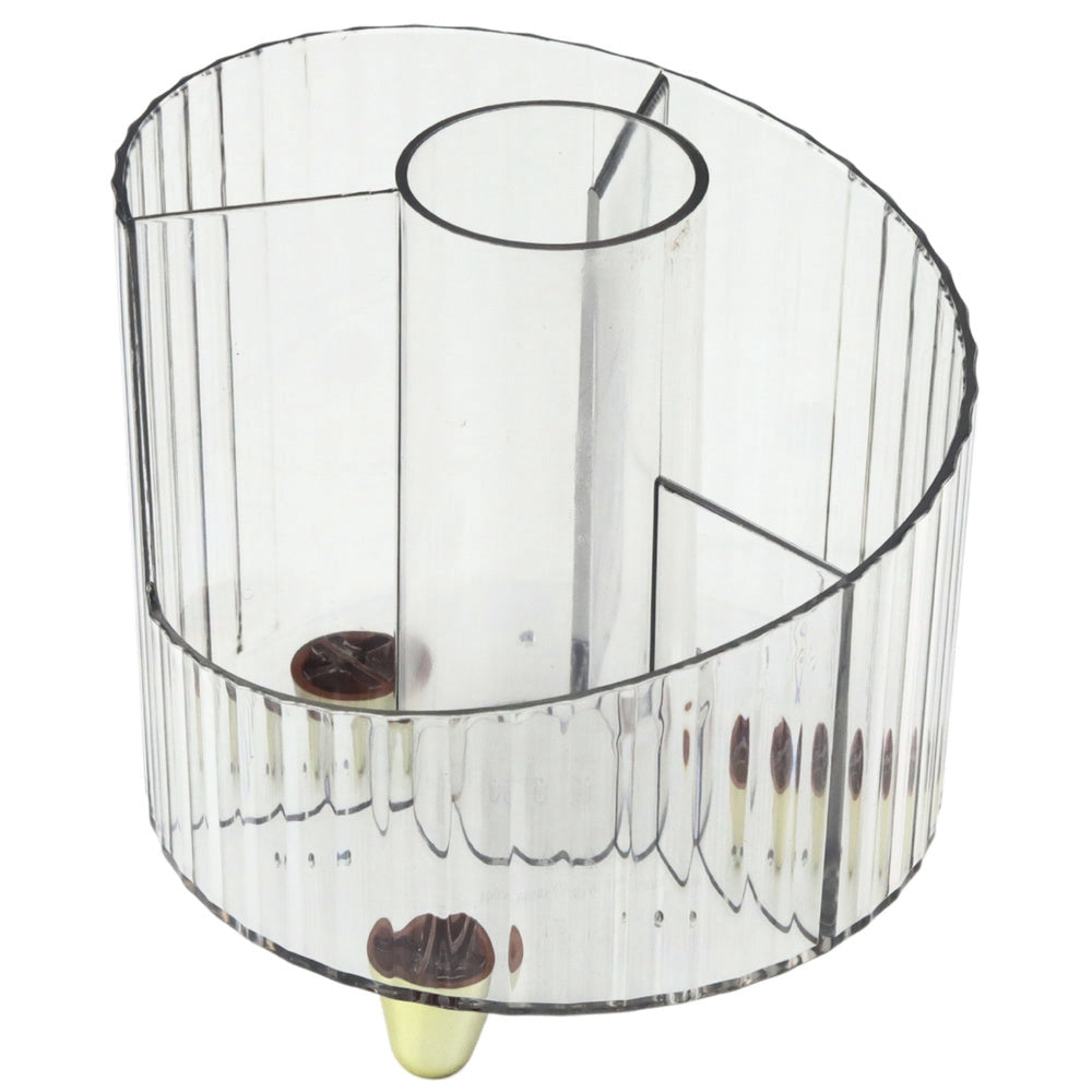 Skrivbordorganisatör plast vit transparent med flera fack 12,5x12 cm