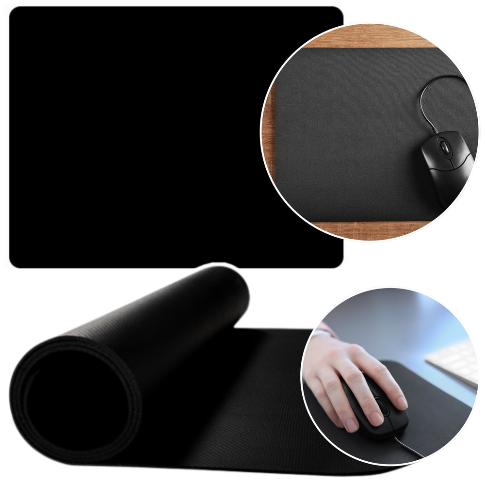 Skrivbordsmatta/musmatta 120x60 cm svart antislip vattentålig