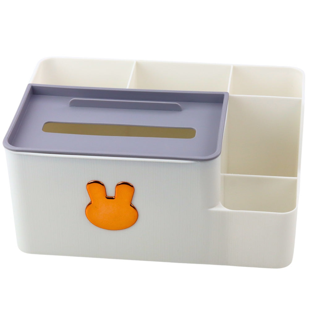 Skrivbordsorganiserare med näsduksbox 5 fack plast 24x16,5x11 cm