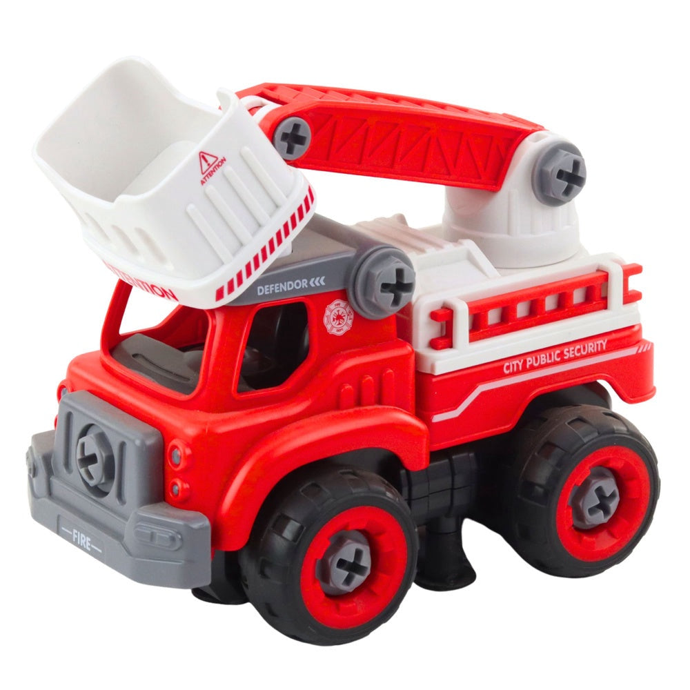Skruvbar RC-brandbil med svängbar bom, skruvmejsel/fjärrkontroll