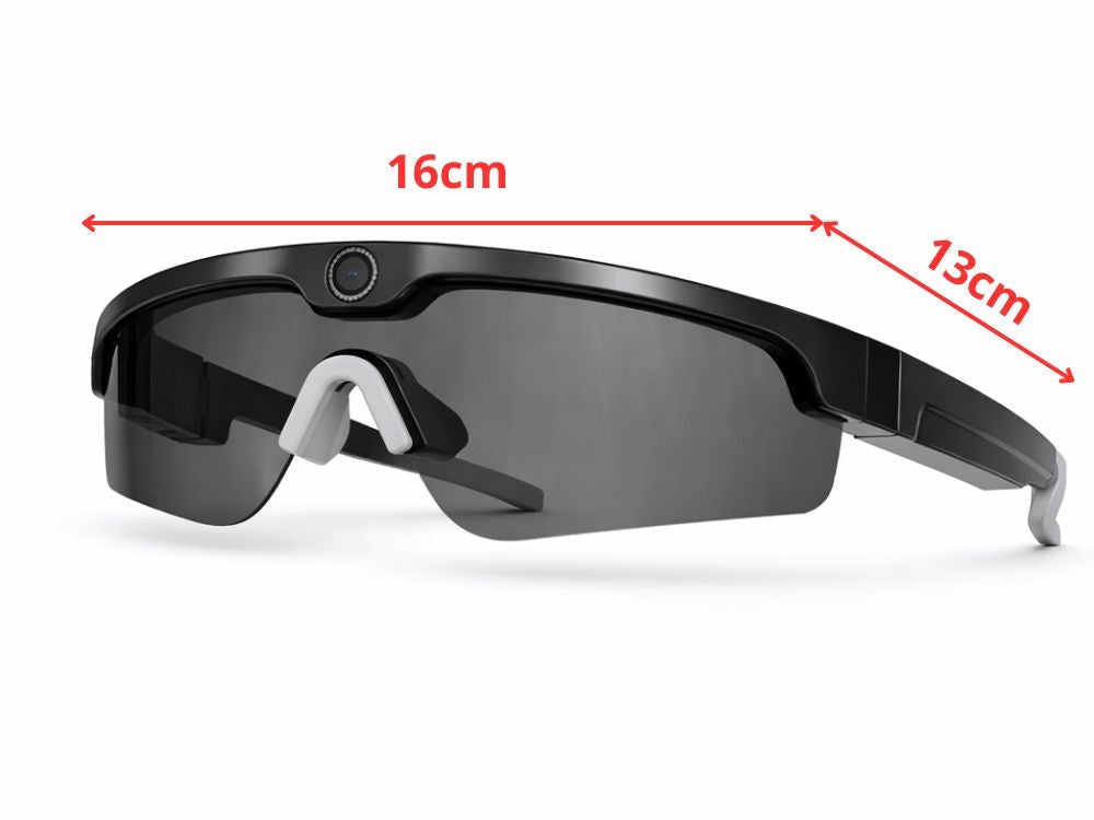 Smarta glasögon med 2K-kamera 8MP Bluetooth 5.3 svart