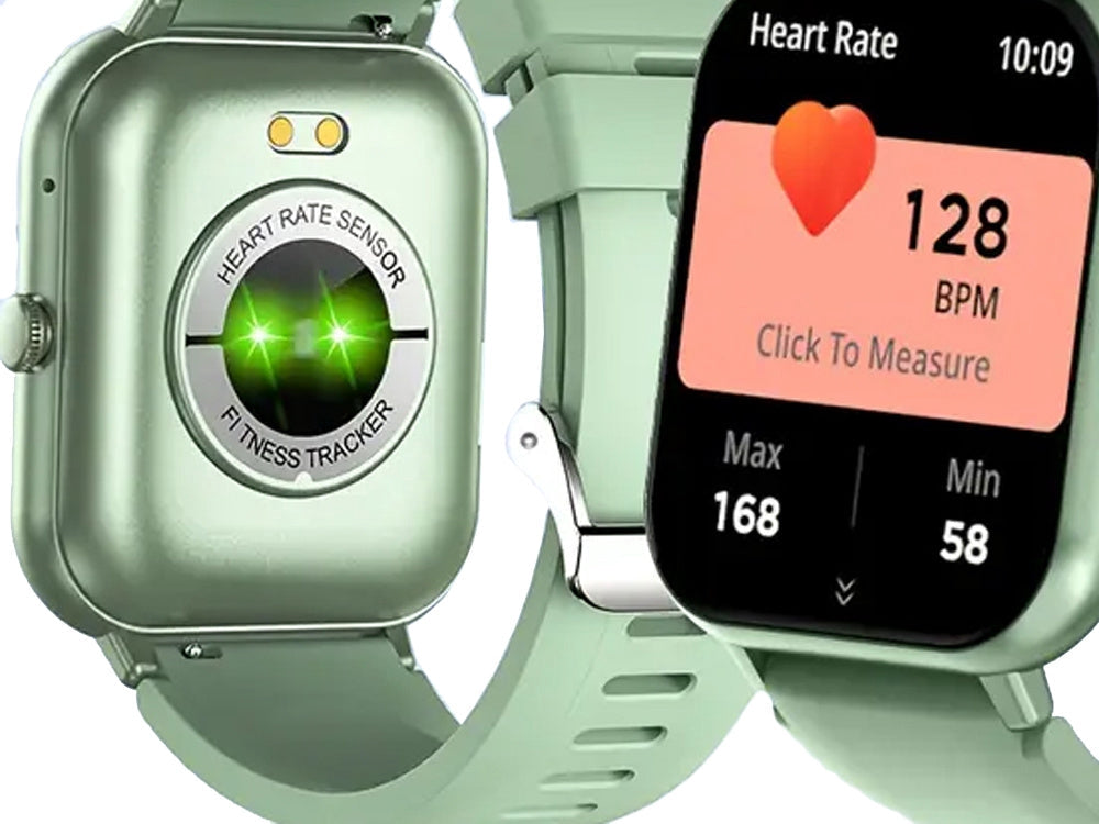 Smartwatch med Bluetooth-samtal grön silikonarmband 5–7 dagar