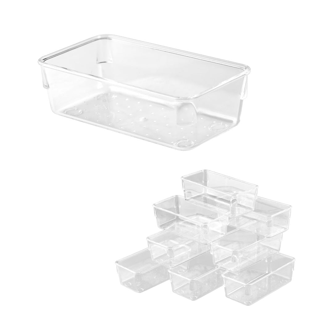 Sminkförvaring i akryl 25-pack transparenta lådinsatser 4 storlekar