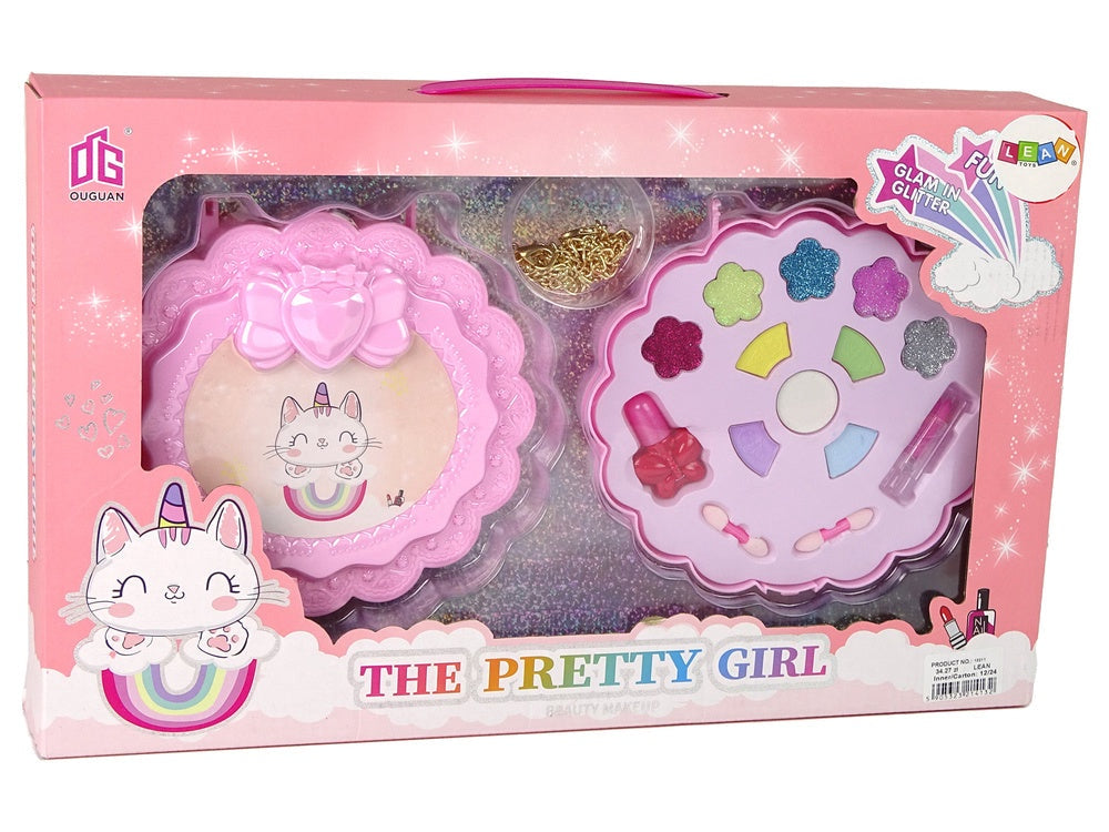Sminkset för barn Unicorn med glitter, ögonskugga, läppstift & nagellack