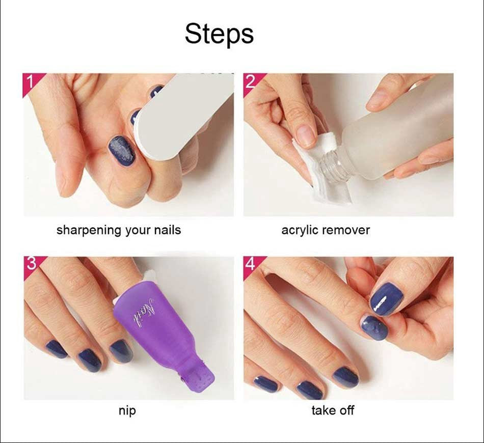 Soak off clips för borttagning av nagellack/hybridgel 10-pack