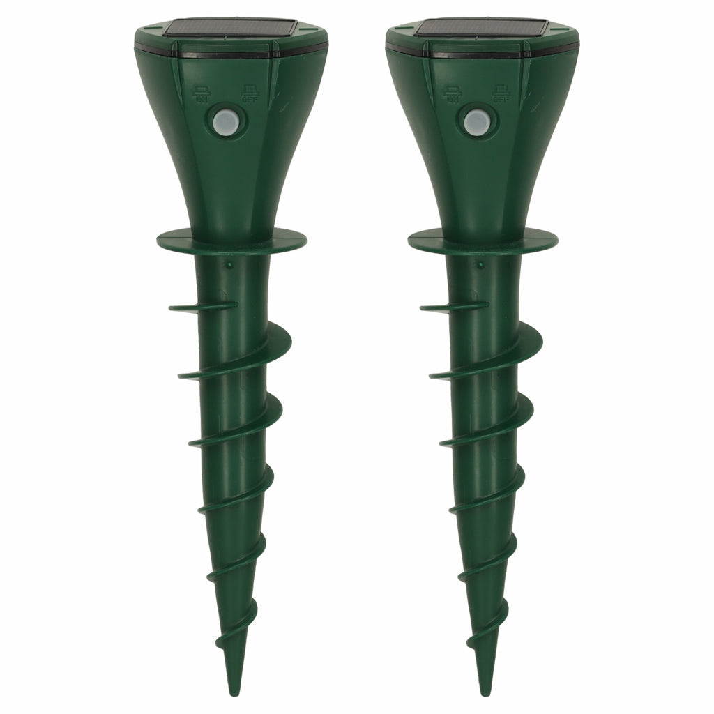Solcellsdriven mullvadsskrämma 2-pack IP65 med 3 vibrationslägen
