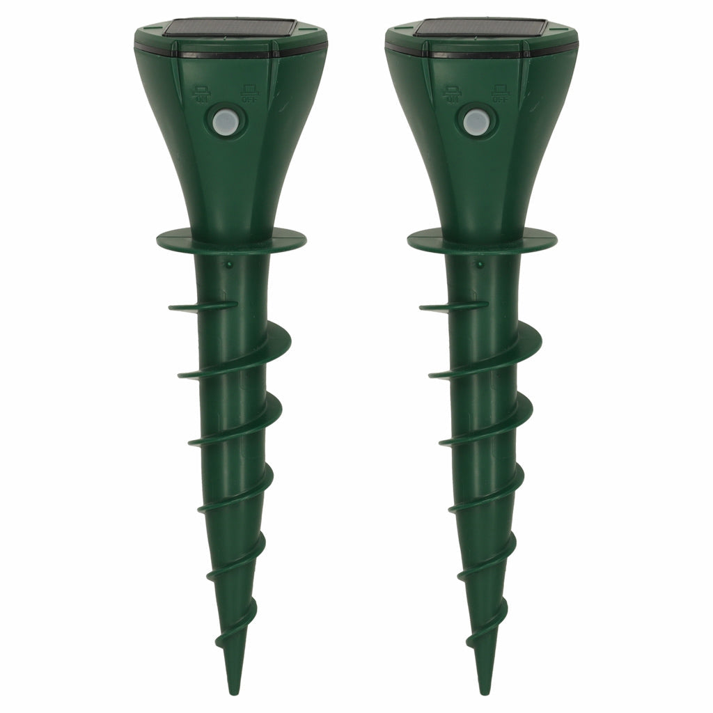 Solcellsdriven mullvadsskrämma 2-pack IP65 med 3 vibrationslägen