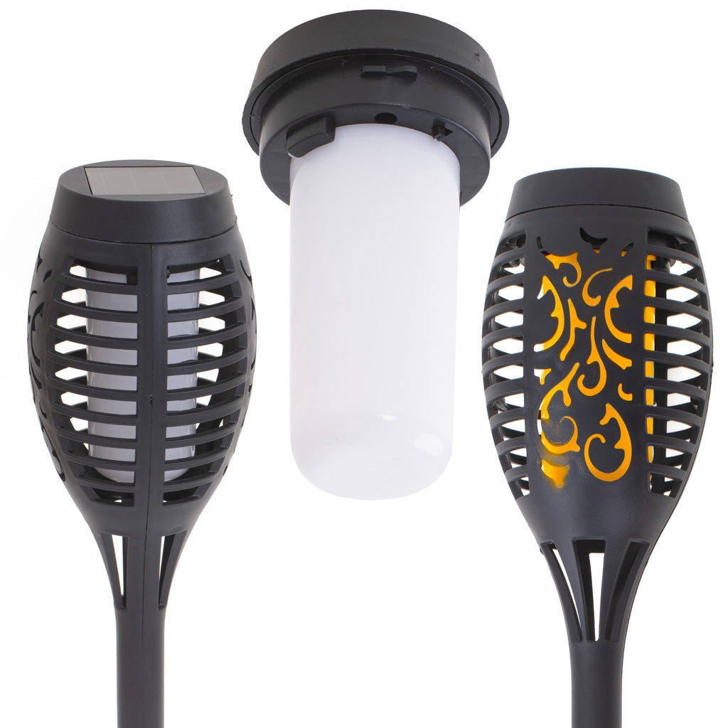 Solcellsfacklor för trädgård 4-pack 12 LED 51,5 cm