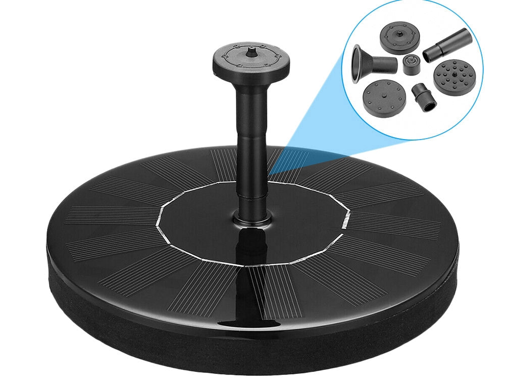 Solcellsfontän för damm 5V 1–3W 130 l/h med 5 munstycken