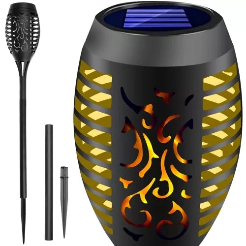 Solcellslampa trädgårdsfackla LED 12 st varmvit flammeffekt 51 cm