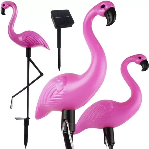 Solcellslampor flamingo 3-pack LED vit IP44 trädgårdsbelysning
