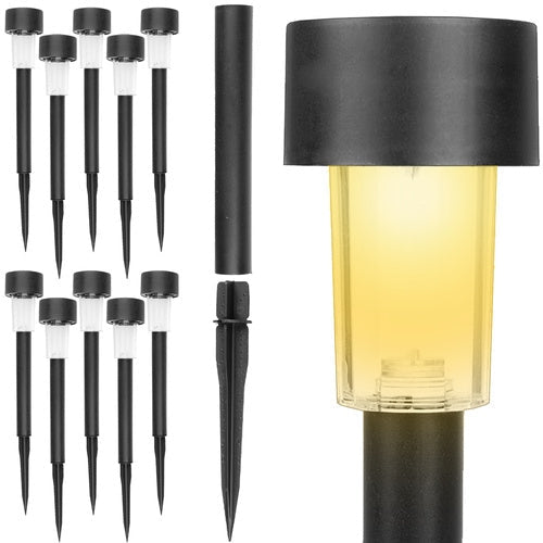 Solcellslampor trädgård LED varmvit IP44 med skymningssensor 10-pack