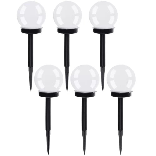 Solcellslampor trädgårdspett LED kallvit IP44 6-pack 35 cm