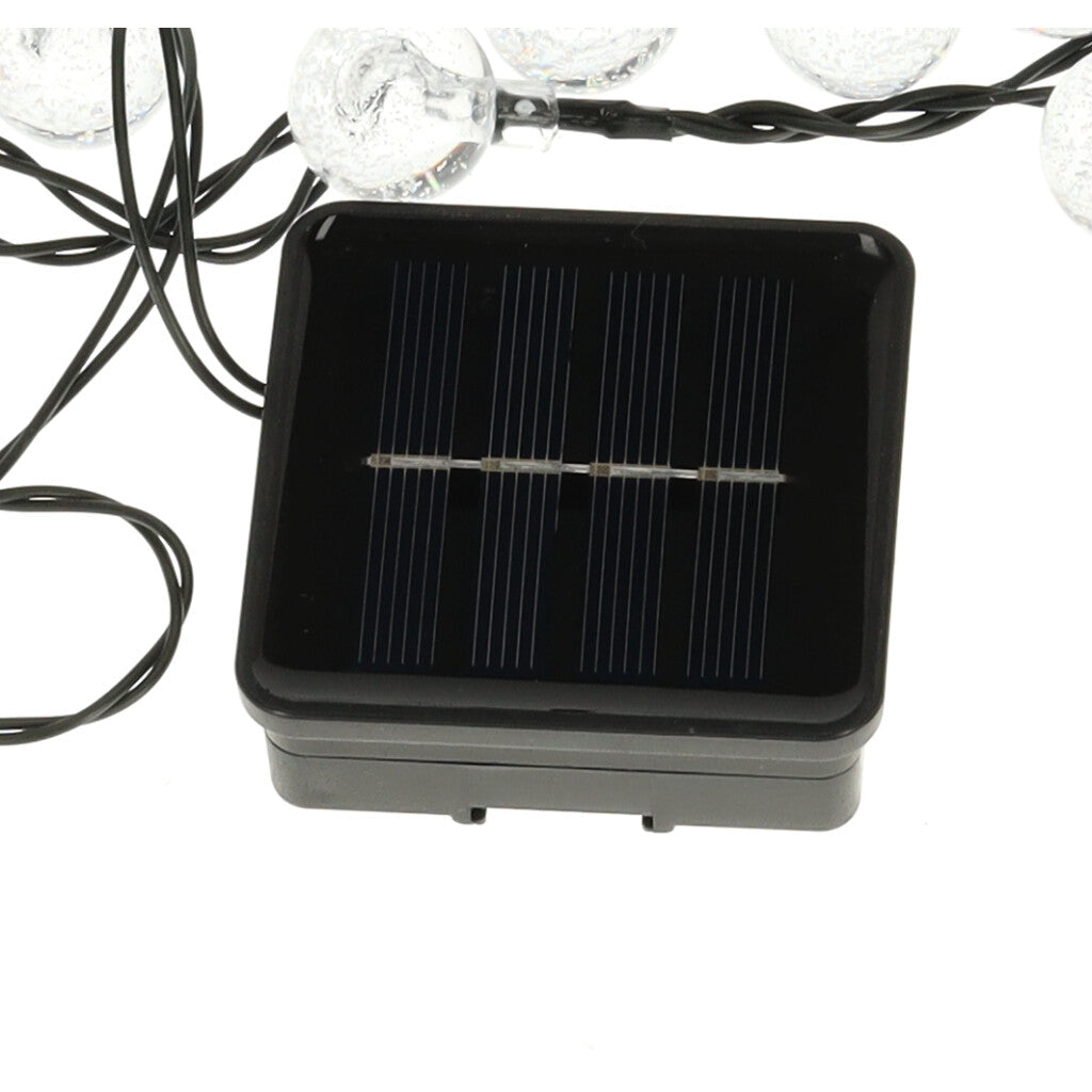 Solcells ljusslinga 7 m 50 LED varmvit IP65 8 lägen skymningssensor
