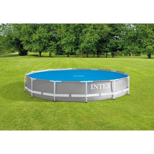 Solskydd pooltäcke bubbelplast Ø348 cm för pool 366 cm blå 120 µm