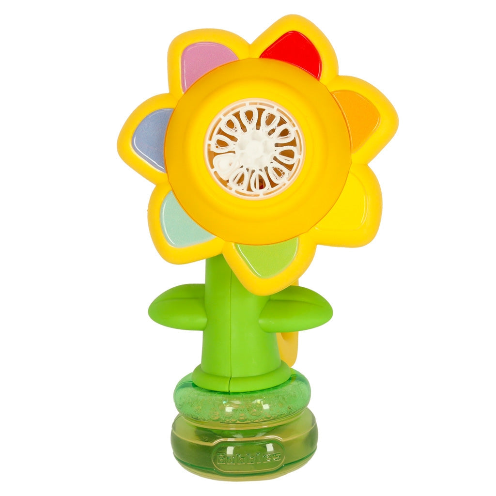 Såpbubbelmaskin blomform grön med ljus, uppladdningsbar USB, 3+