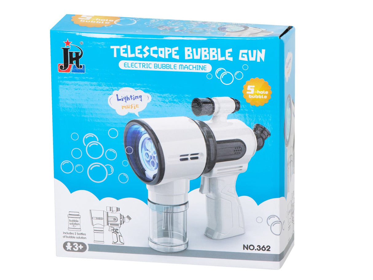 Såpbubbelmaskin med ljus och ljud, 2x120 ml bubbelvätska