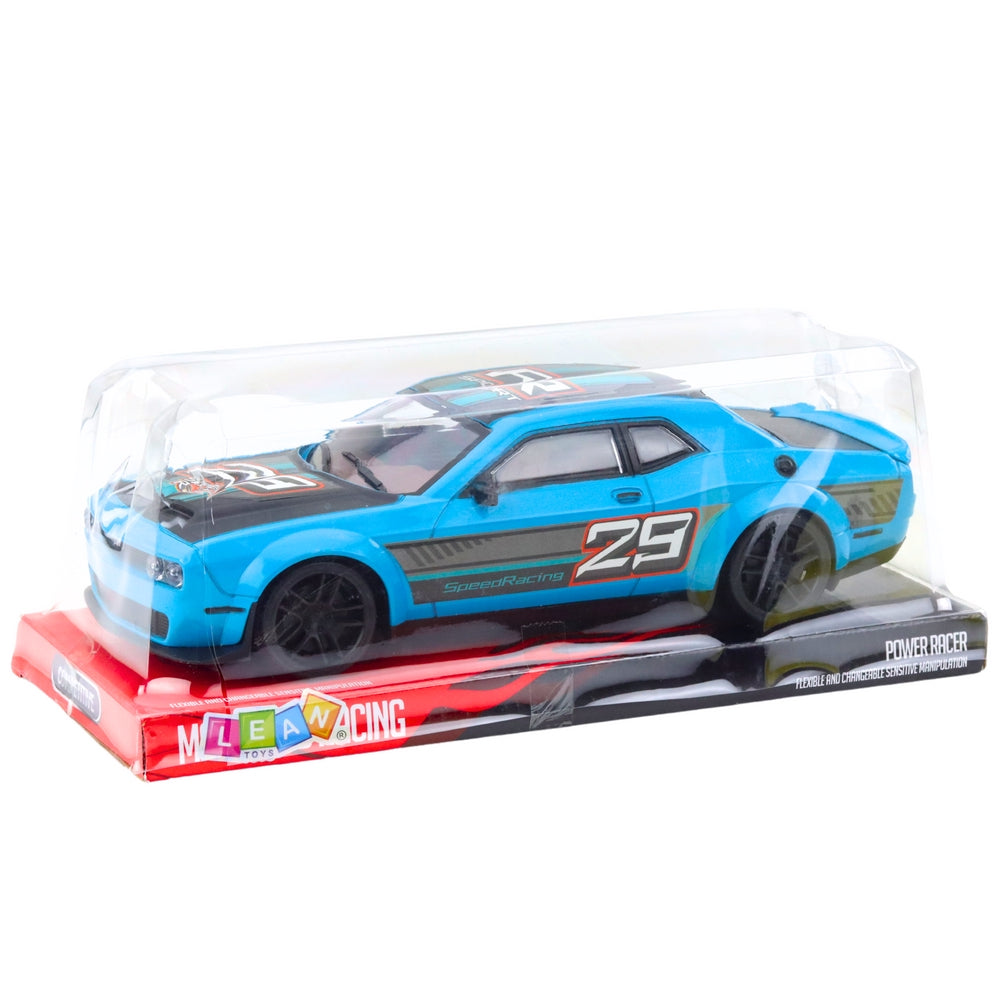 Sportbil leksaksbil med bakhjulsdrift push car blå 28 cm nr 29