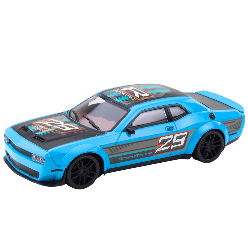 Sportbil leksaksbil med bakhjulsdrift push car blå 28 cm nr 29