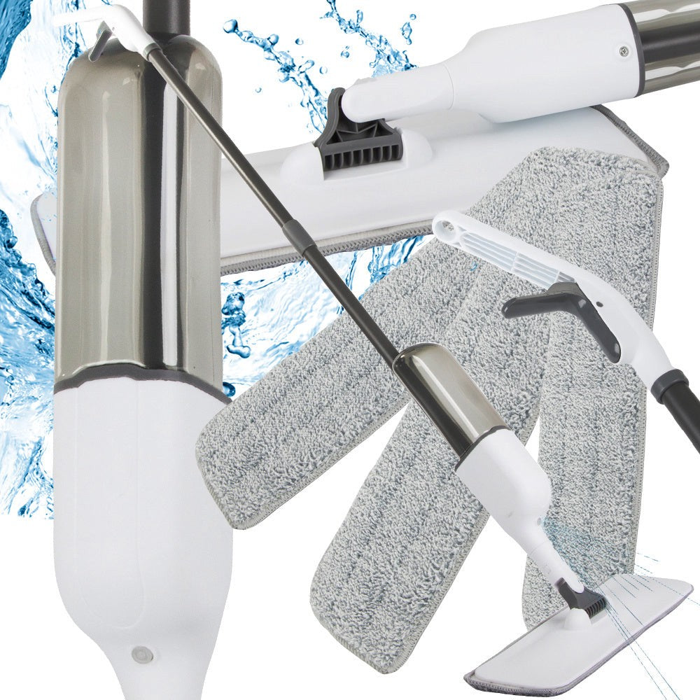 Spraymopp med vattentank 450 ml och 3 mikrofiberdukar vit 125 cm