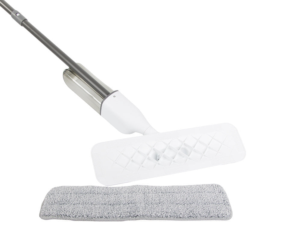 Spraymopp med vattentank 450 ml och 3 mikrofiberdukar vit 125 cm