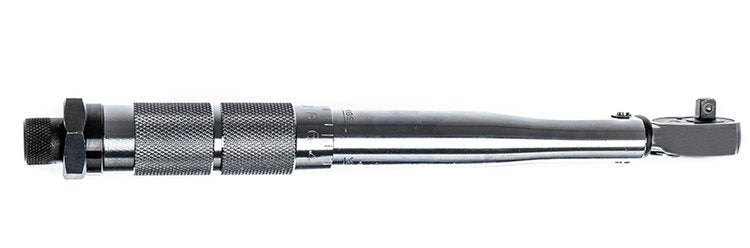 Spärrnyckel 1/4" moment 5-25 Nm krom-molybdenstål med väska