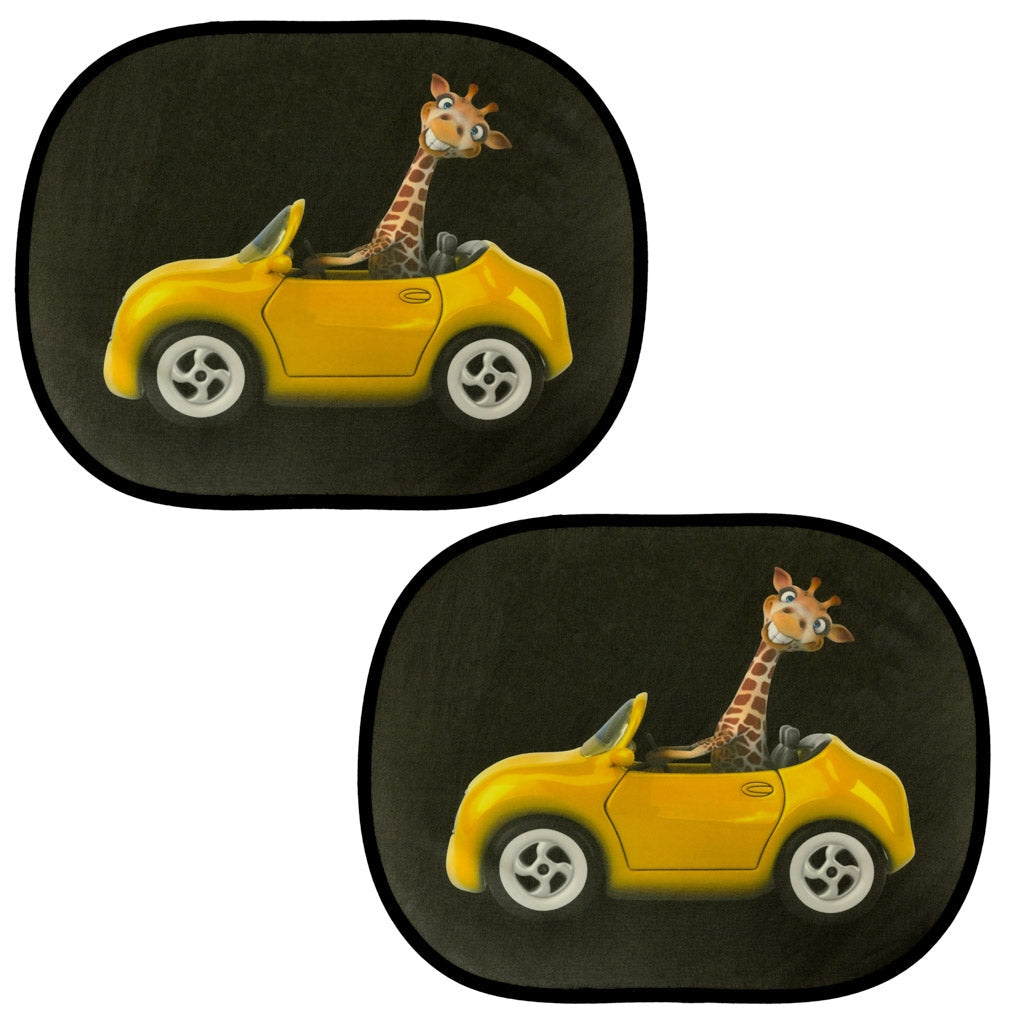 Statisk solskyddsgardin bilfönster 2-pack giraffmönster 44x36 cm