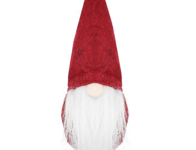 Stående tomtefigur röd/vit 30 cm i filt/plast juldekoration