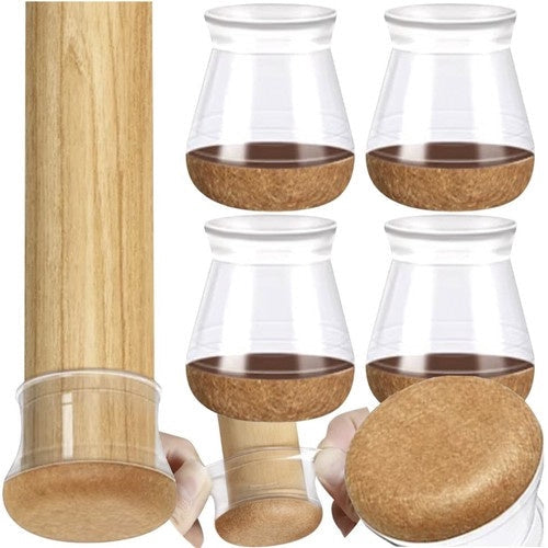 Stolsbensskydd med filt 13-23 mm transparent PVC 4-pack