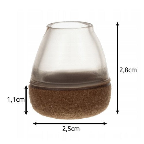 Stolsbensskydd med filt 13-23 mm transparent PVC 4-pack