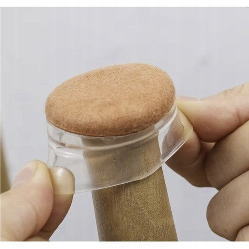 Stolsbensskydd med filt 13-23 mm transparent PVC 4-pack