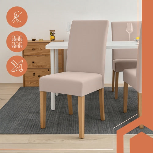 Stolsöverdrag 6-pack elastiska beige 65x40x35 cm universella