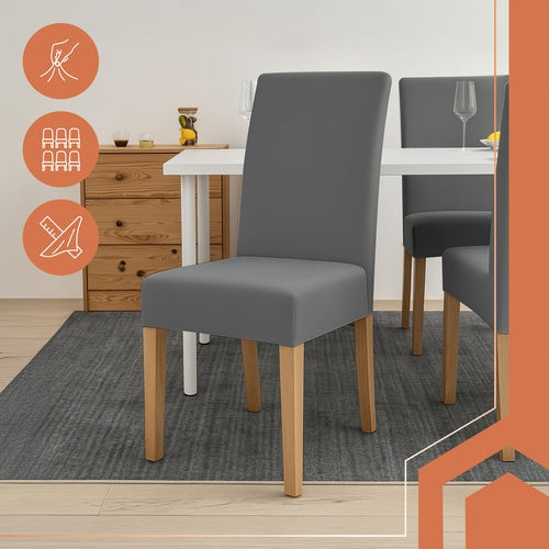 Stolsöverdrag 6-pack elastiska mörkgrå 65x40x35 cm universella