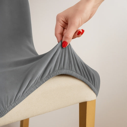 Stolsöverdrag 6-pack elastiska mörkgrå 65x40x35 cm universella