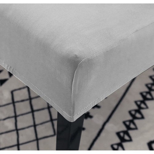 Stolöverdrag velourpolyester grå universell passform ryggstöd 65 cm